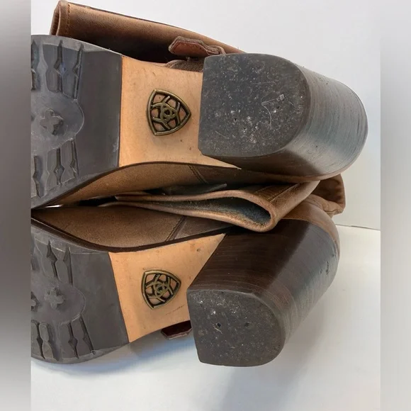 Ariat Gold Coast crushed stone Brown Leather casual country Heeled Boots 8 B - Picture 14 of 16